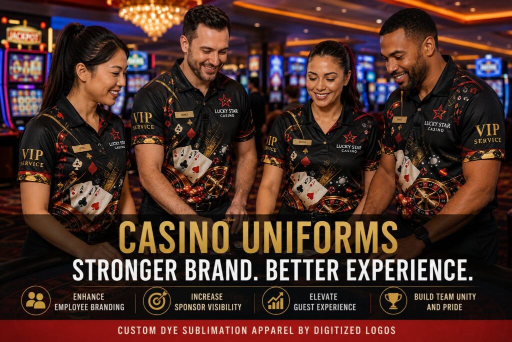 Casino Uniforms: A Complete Guide to Casino Employee Branding with Custom Dye Sublimation Apparel