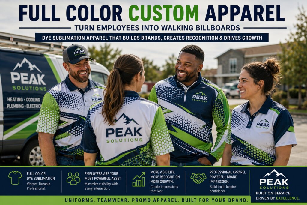 Full Color Custom Apparel: Turn Employees Into Ads